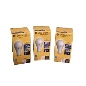 Lot of 3: GE Ultra Bright LED A23 Daylight Dimmable Light Bulb Plug in GU24 Base